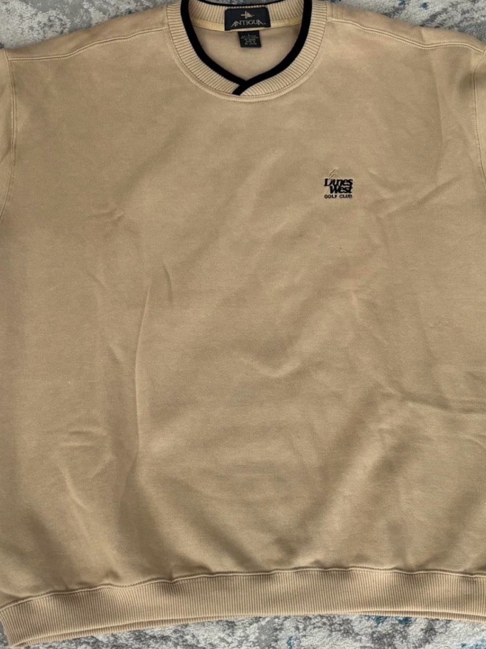 Vtg Antigua Lakes West Golf Club Sweatshirt Men’s L Khaki Crewneck Sun City AZ
